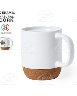 taza de sublimación con base corcho